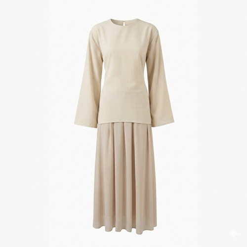 Zaria esemble rok met verstelbare blouse - beige