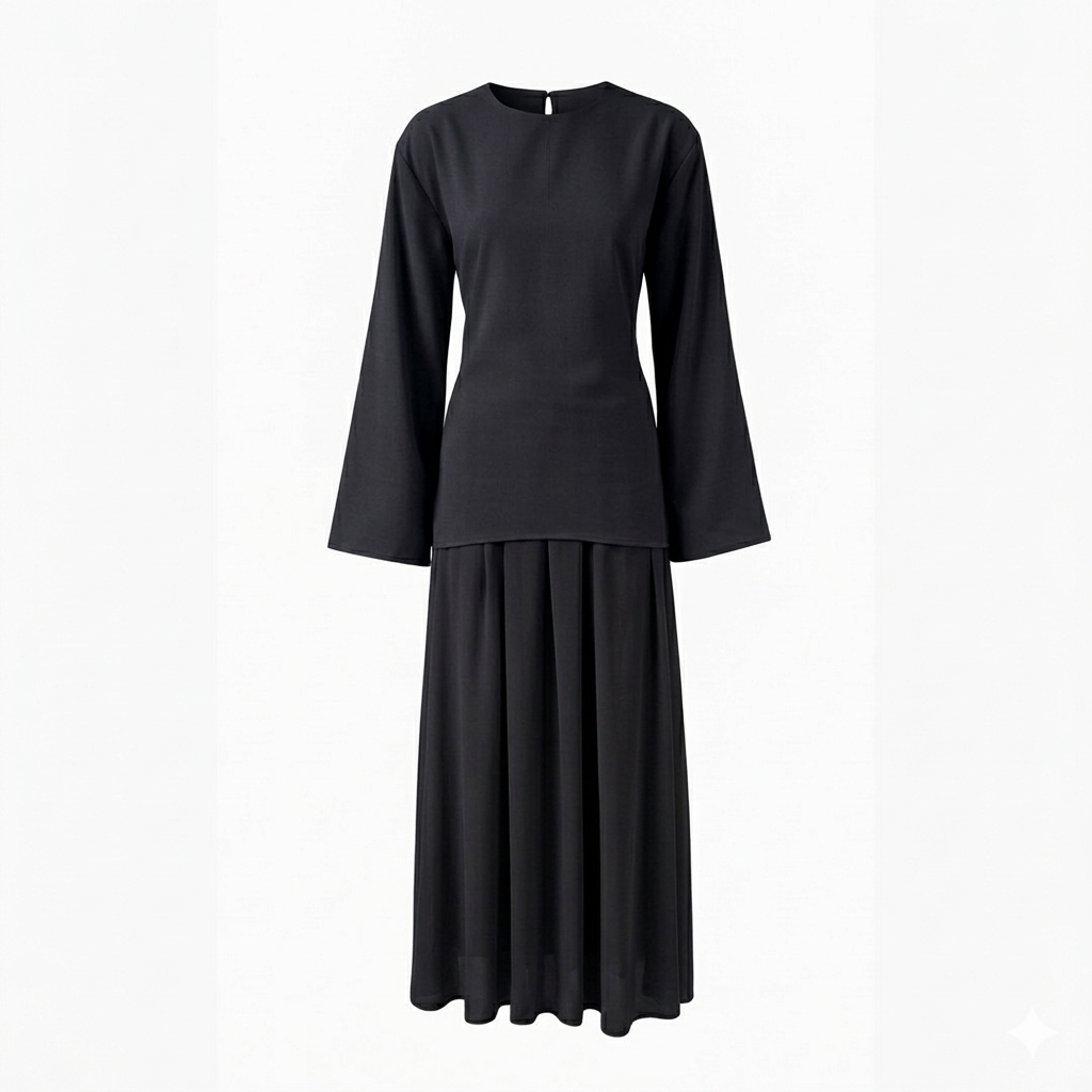 Zaria esemble rok met verstelbare blouse - zwart