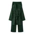 Bladeren kimono met rekbare broek - groen