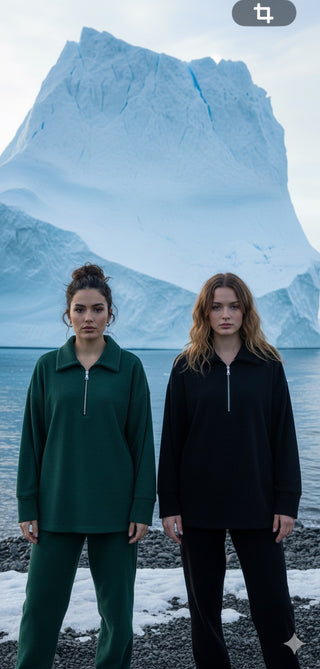 Comfy modest sweater with oversized pants - 6010