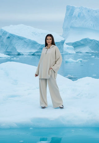 Comfy modest sweater with oversized pants - 6010