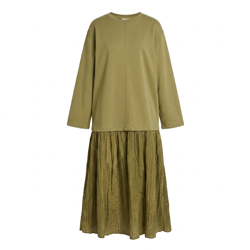 Lella long sleeve dress - kaki green