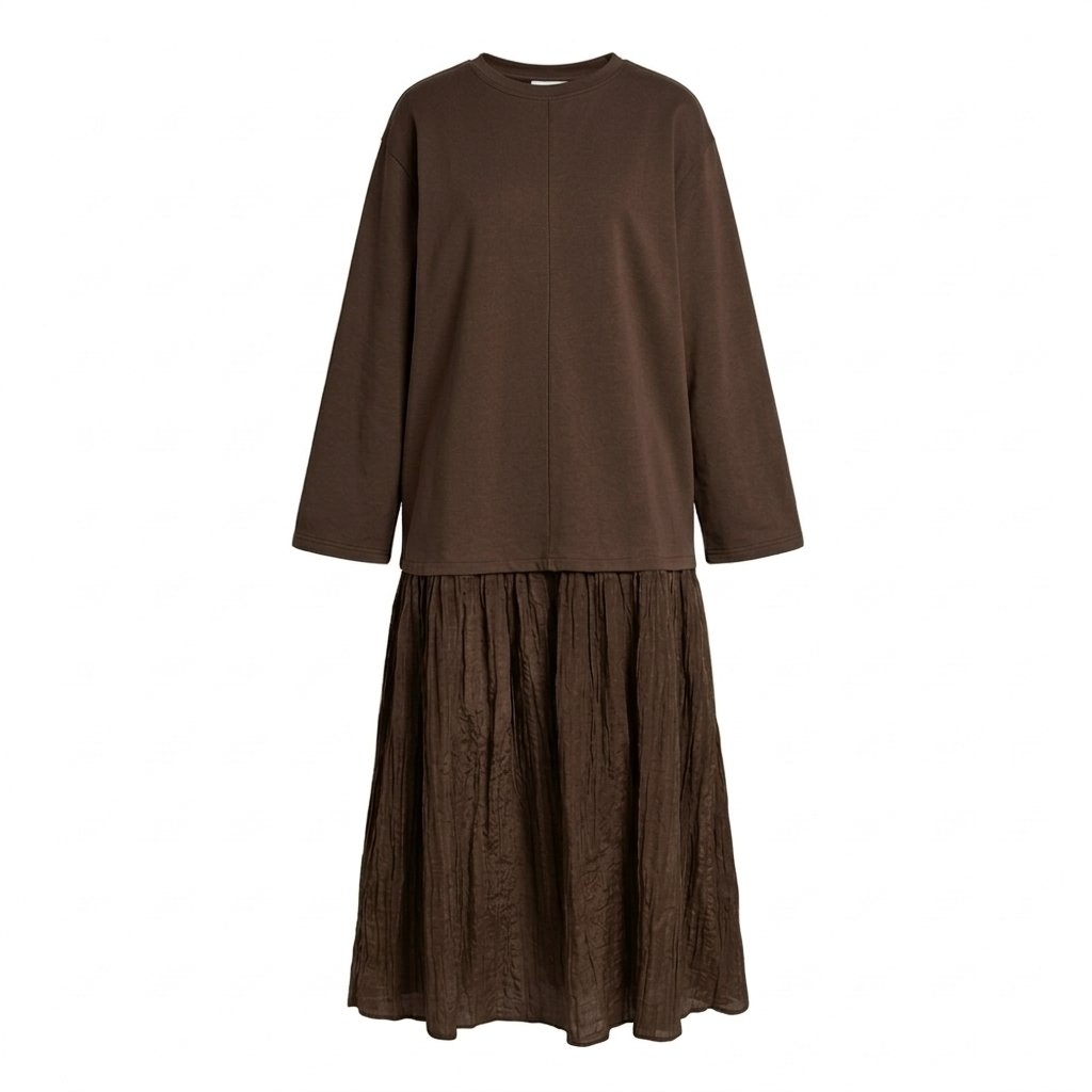 Lella long sleeves dress - dark brown