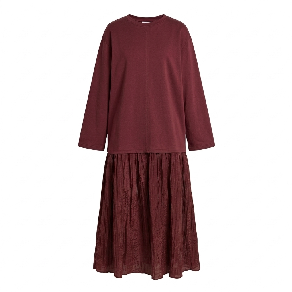 Lella long sleeves dress - burgundy