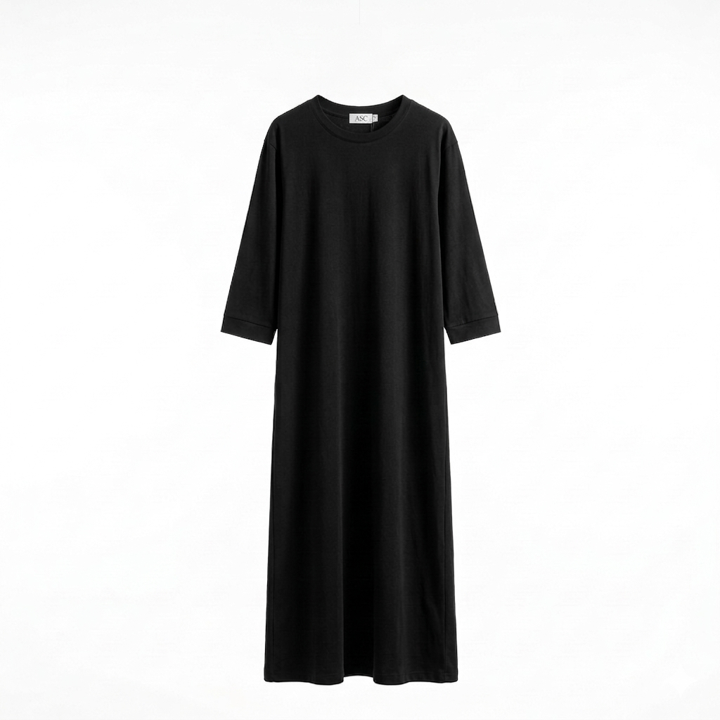 Robe Maxi 'L'Essentiel' – De Ultieme Comfortabele t-shirt dress - zwart
