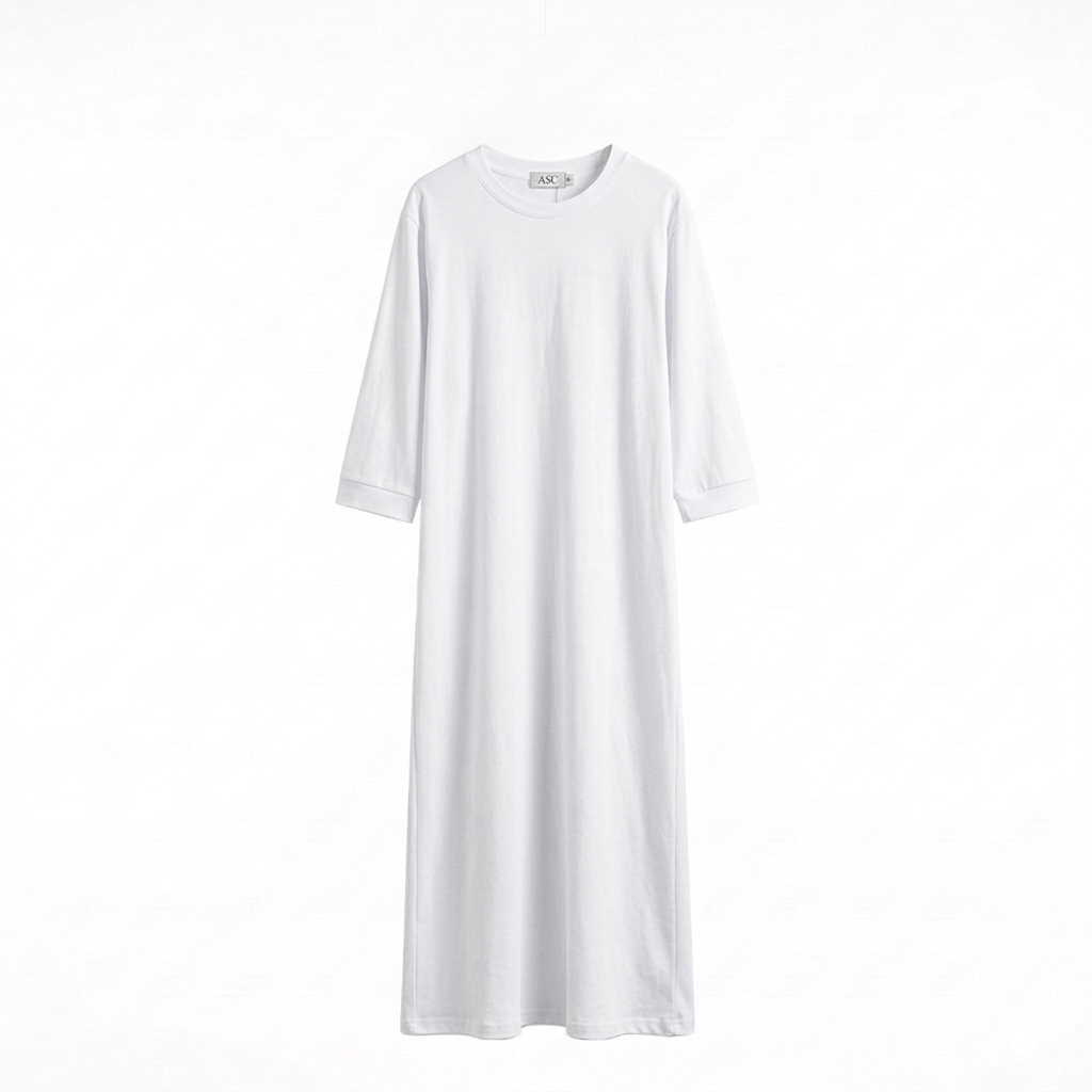 Robe Maxi 'L'Essentiel' – De Ultieme Comfortabele t-shirt dress - white