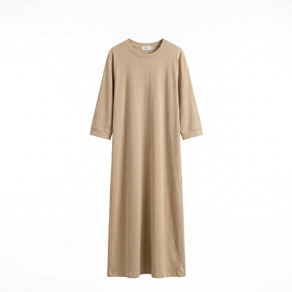 Robe Maxi 'L'Essentiel' – De Ultieme Comfortabele t-shirt dress light brown