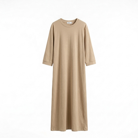 Robe Maxi 'L'Essentiel' – De Ultieme Comfortabele t-shirt dress light brown