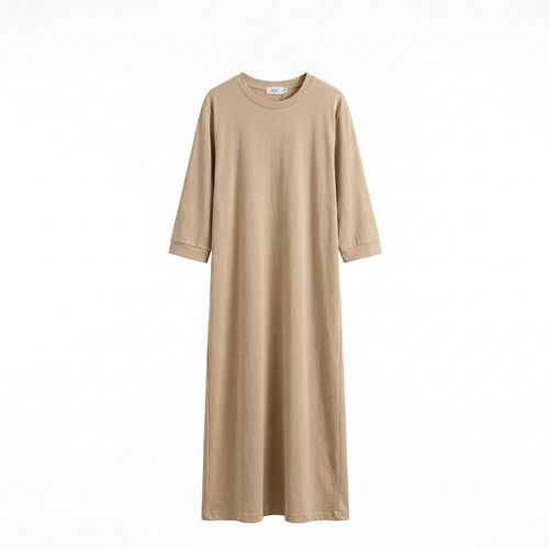 Robe Maxi 'L'Essentiel' – De Ultieme Comfortabele t-shirt dress light brown