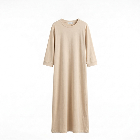 Robe Maxi 'L'Essentiel' – De Ultieme Comfortabele t-shirt dress - beige