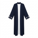 Kimono with dress flowers - navy