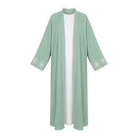 Kimono dress with flowers - mint green