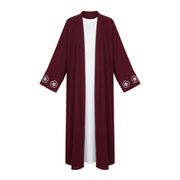 Kimono dress with flowers - burgundy