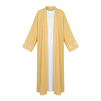Kimono dress with flowers - yellow