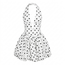 Robe de Soirée ‘Petits Pois’ – Elegante Polka Dot Mini-jurk met Halterneck