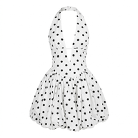 Robe de Soirée ‘Petits Pois’ – Elegante Polka Dot Mini-jurk met Halterneck