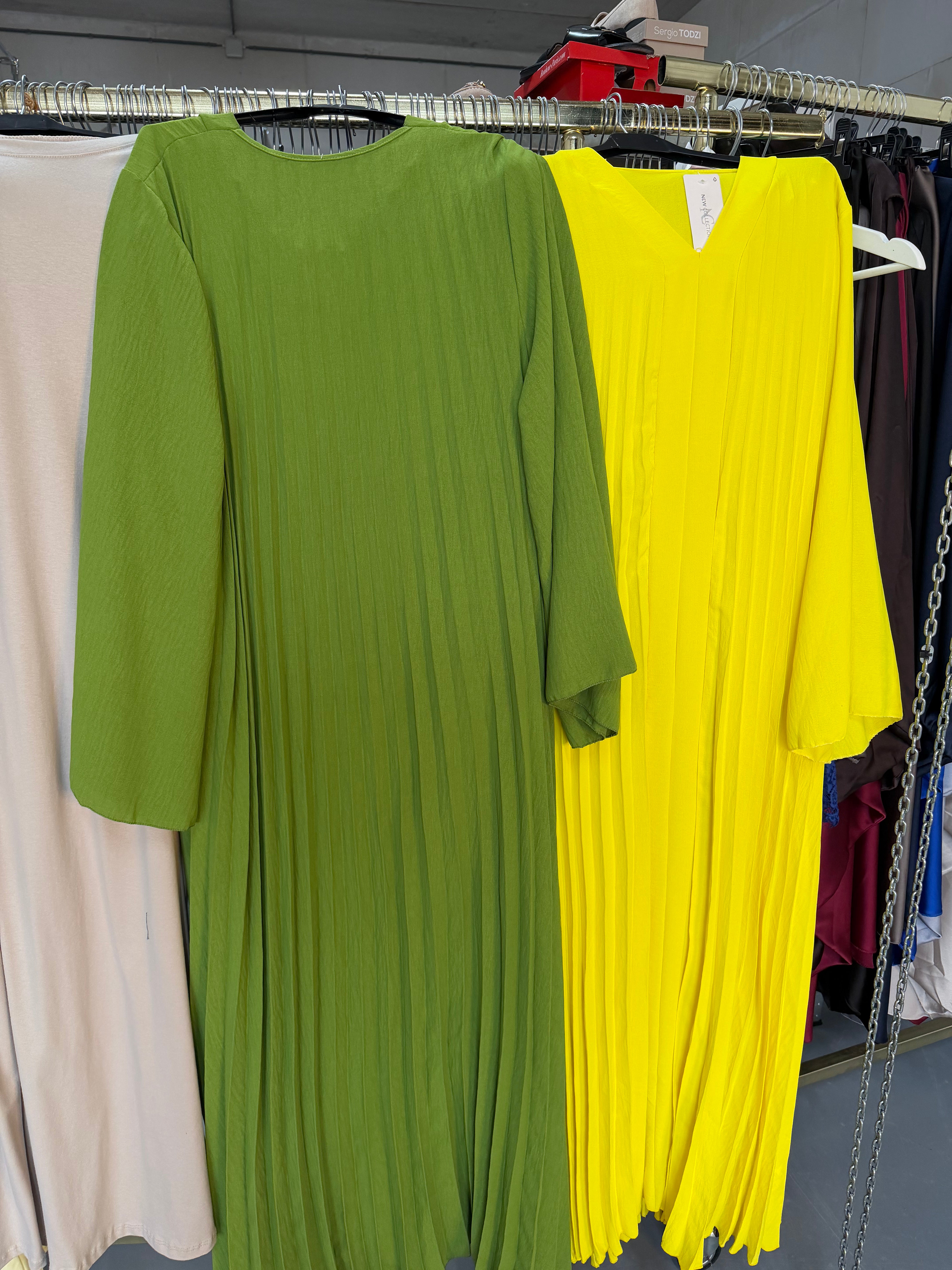 Zaheeda geel en groen flora jurken