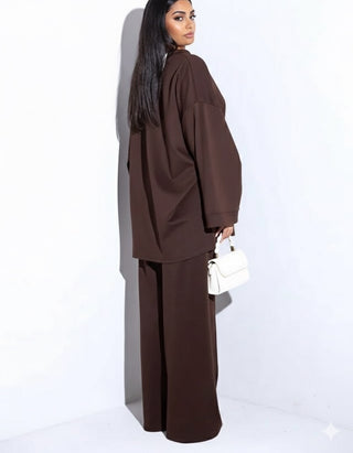 Comfy co-ord set met lange top en oversized broek 6033