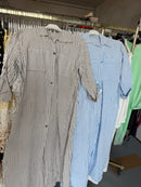 Rati blauw en taupe blouse jurken van katoen