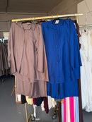 Lies - taupe broek set en Butter yellow rok set