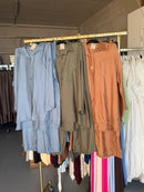 Asma elb - jeans blauw en groen en bruin viscose broek set
