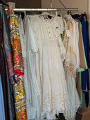 Rati jurk met kant katoen viscose wit