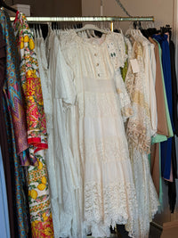 Rati jurk met kant katoen viscose wit