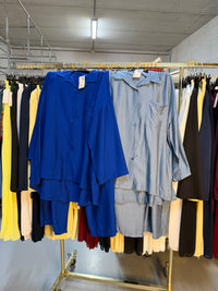Refise kobalt blauw en jeans blauw viscose broek setjes