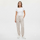 Geruiten rekbare broek van katoen - beige