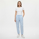 Geruiten rekbare broek van katoen - baby blauw