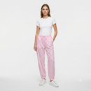 Geruiten rekbare broek van katoen - roze