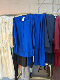 Nahonderd1 broek set van viscose blauw