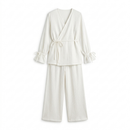 Linnen rok wikkel kimono - creme