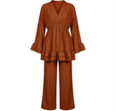Dames Loungewear Set: Tuniek met Franjes en Matchende Pantalon - oranje