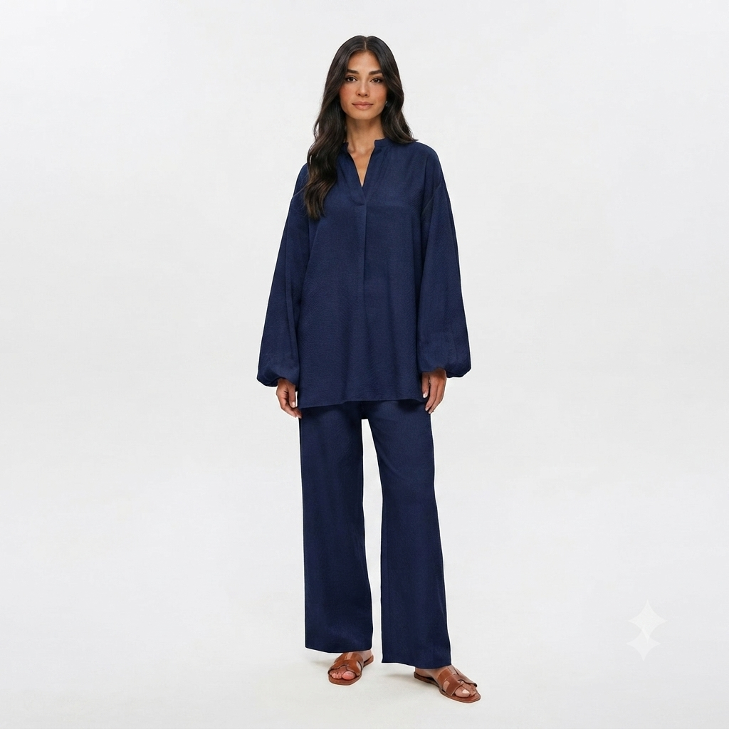 Poplin Cotton twinset - navy PRE ORDER (wordt 26/07 verzonden)