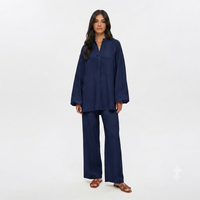 Poplin Cotton twinset - navy PRE ORDER (wordt 26/07 verzonden)