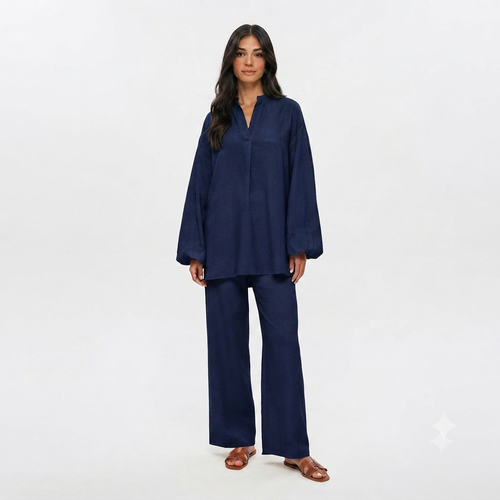 Poplin Cotton twinset - navy PRE ORDER (wordt 26/07 verzonden)