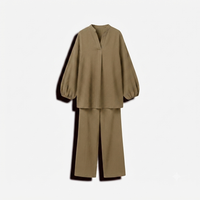 Poplin Cotton twinset - kaki PRE ORDER (wordt 26/07 verzonden)