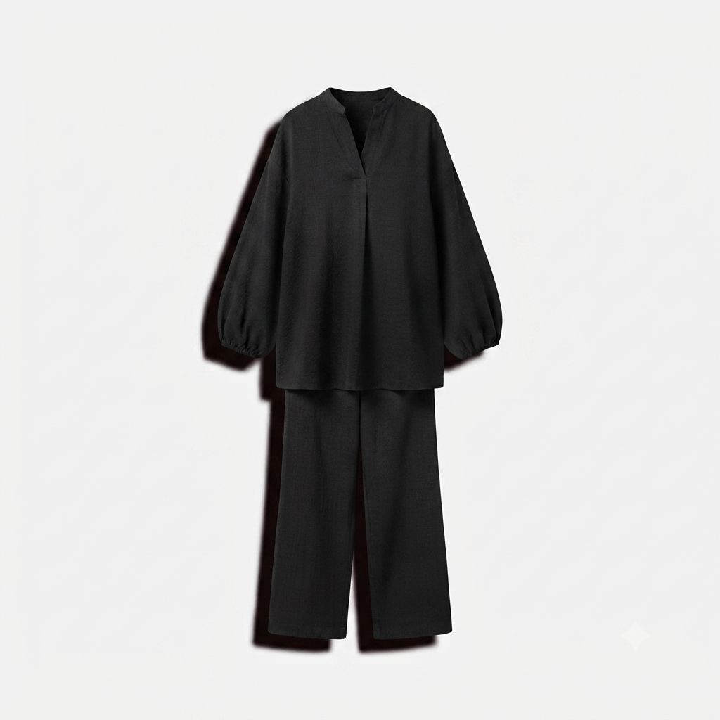 Poplin Cotton twinset - Black PRE ORDER (wordt 26/07 verzonden)