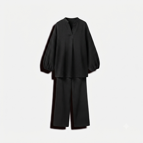 Poplin Cotton twinset - Black PRE ORDER (wordt 26/07 verzonden)