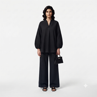 Poplin Cotton twinset - Black PRE ORDER (wordt 26/07 verzonden)