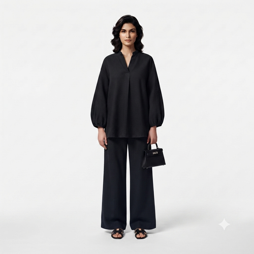 Poplin Cotton twinset - Black PRE ORDER (wordt 26/07 verzonden)