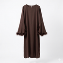Veren jurk - donker bruin