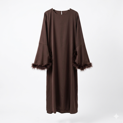 Veren jurk - donker bruin