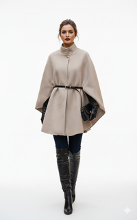 Manteljas met riem - beige 9021