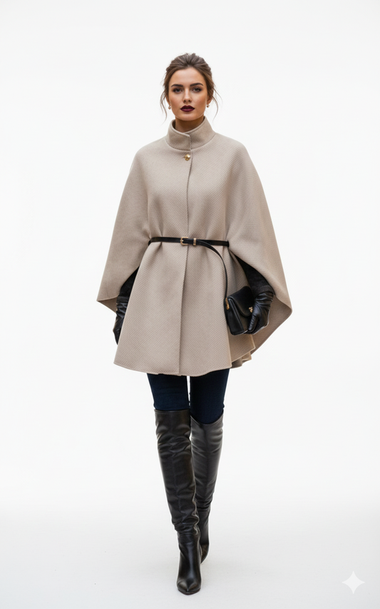 Manteljas met riem - beige 9021