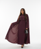 Fitted maxi abaya jurk van met parels paars - 8010