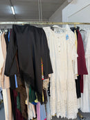 Veronique blouse bruin en zwart en boho DRESS goud en offshoulder witte katoenen jurk