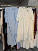 Koekie blouse jurk blauw en witte jurk katoen