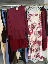 Maddie Zaria two piece skirt set and Flowers dress